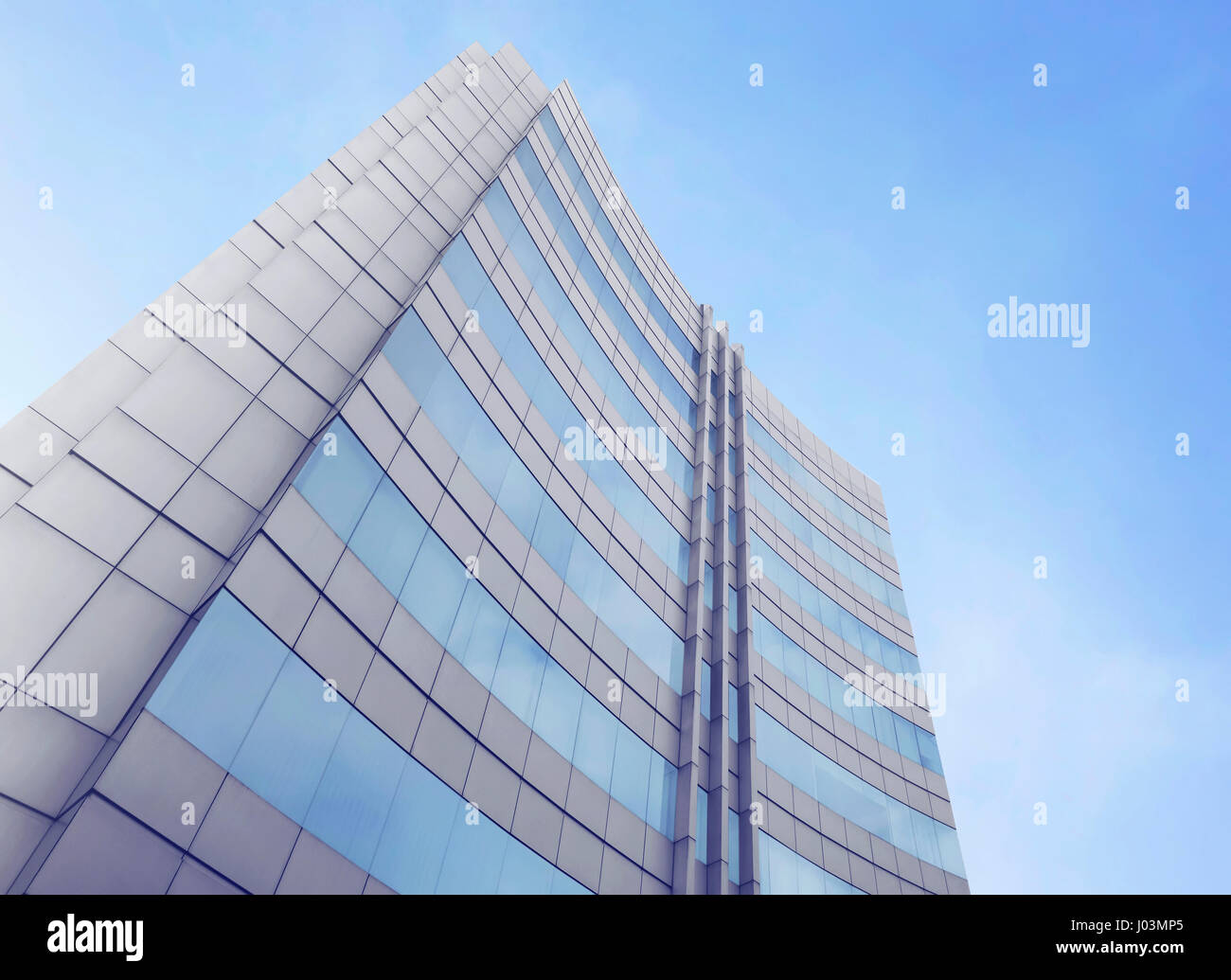 Modern office buildings in the city over blue sky background Stock ...