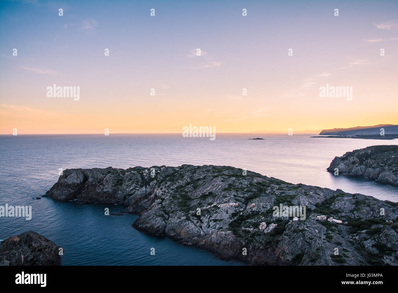 Sunset on Cap de Creus national park, Costa Brava, Catalonia, Spain Stock Photo Alamy