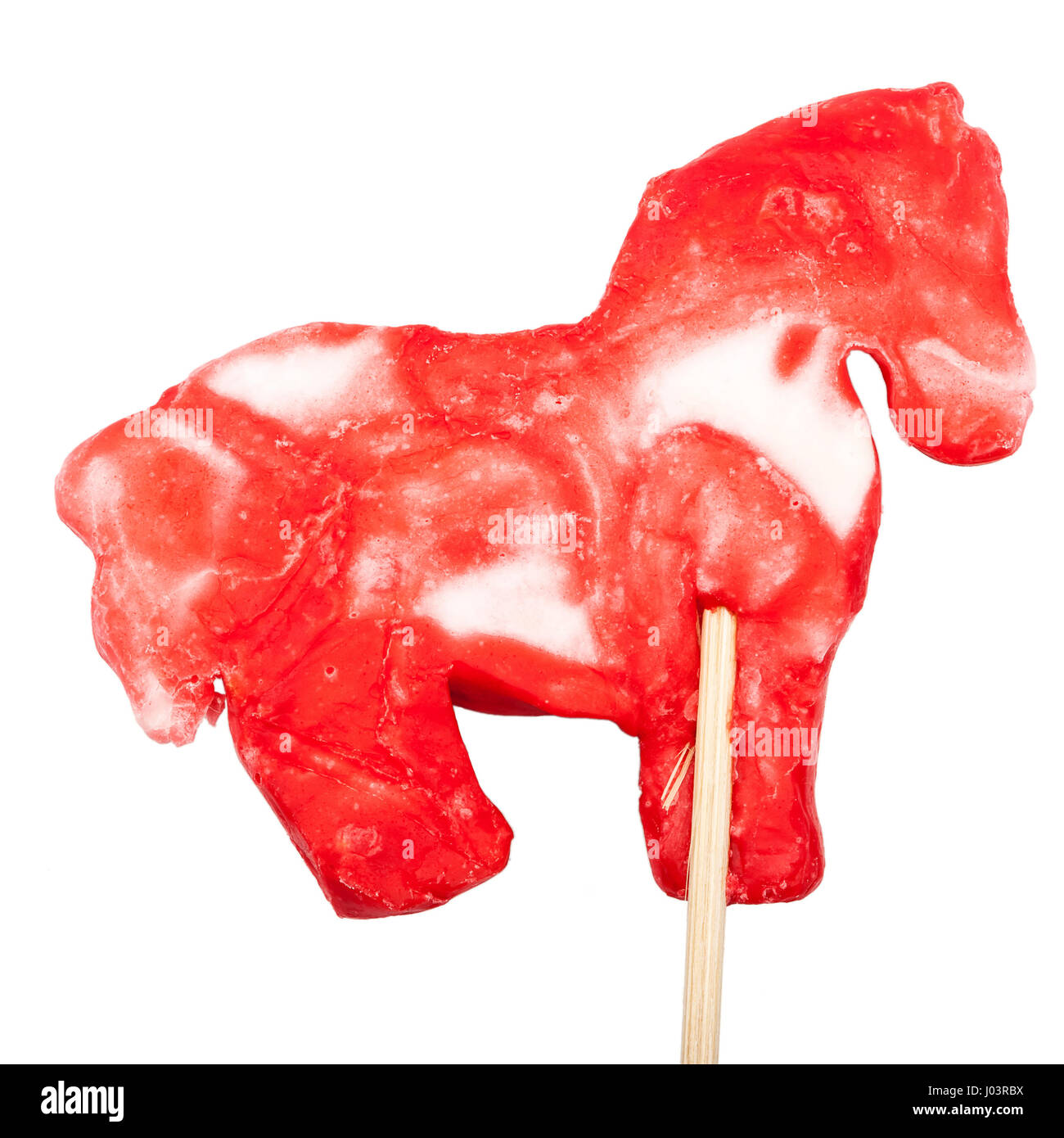 Horse shape lollipop isolated on white background Stock Photo