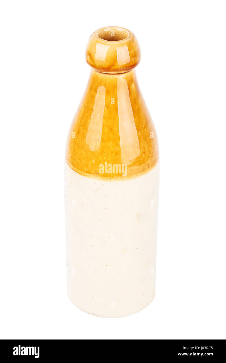 Vintage ceramic bottle isolated on white background Stock Photo - Alamy