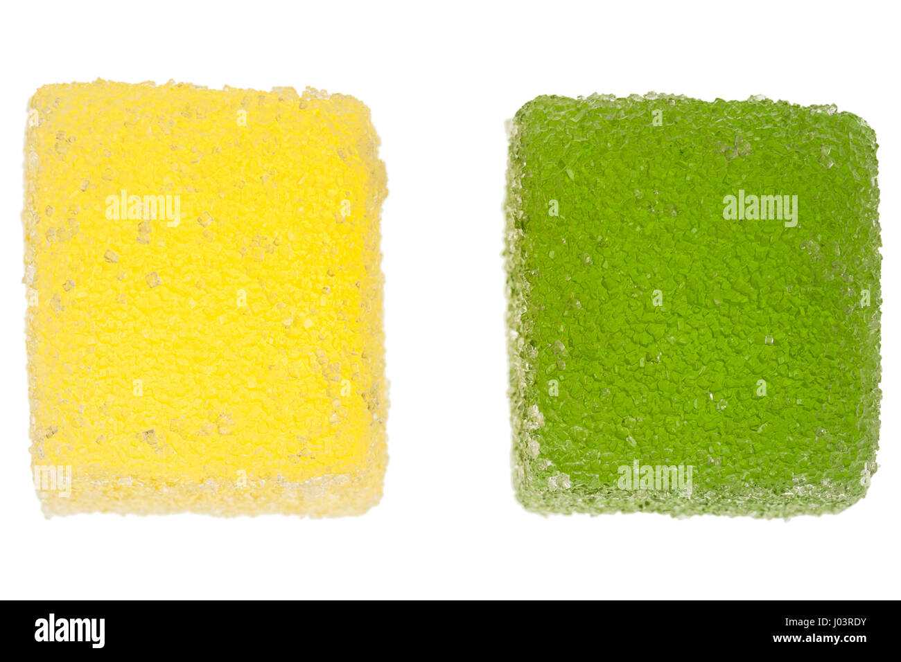 Two colorful jelly candies isolated on white background Stock Photo - Alamy