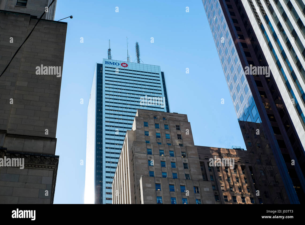 The Bank of Montreal (BMO) building in the Toronto Financial District, Ontario, Canada Stock Photo