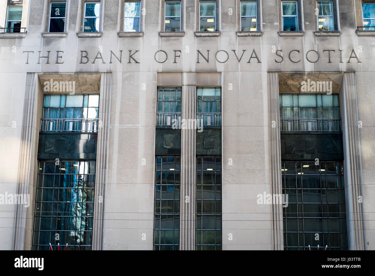 Facade of the Bank of Nova Scotia (operating as Scotiabank) in Toronto