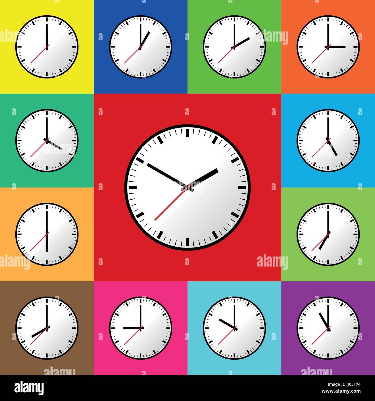 Set clock icon, Vector illustration, flat design. EPS10 Stock Vector ...