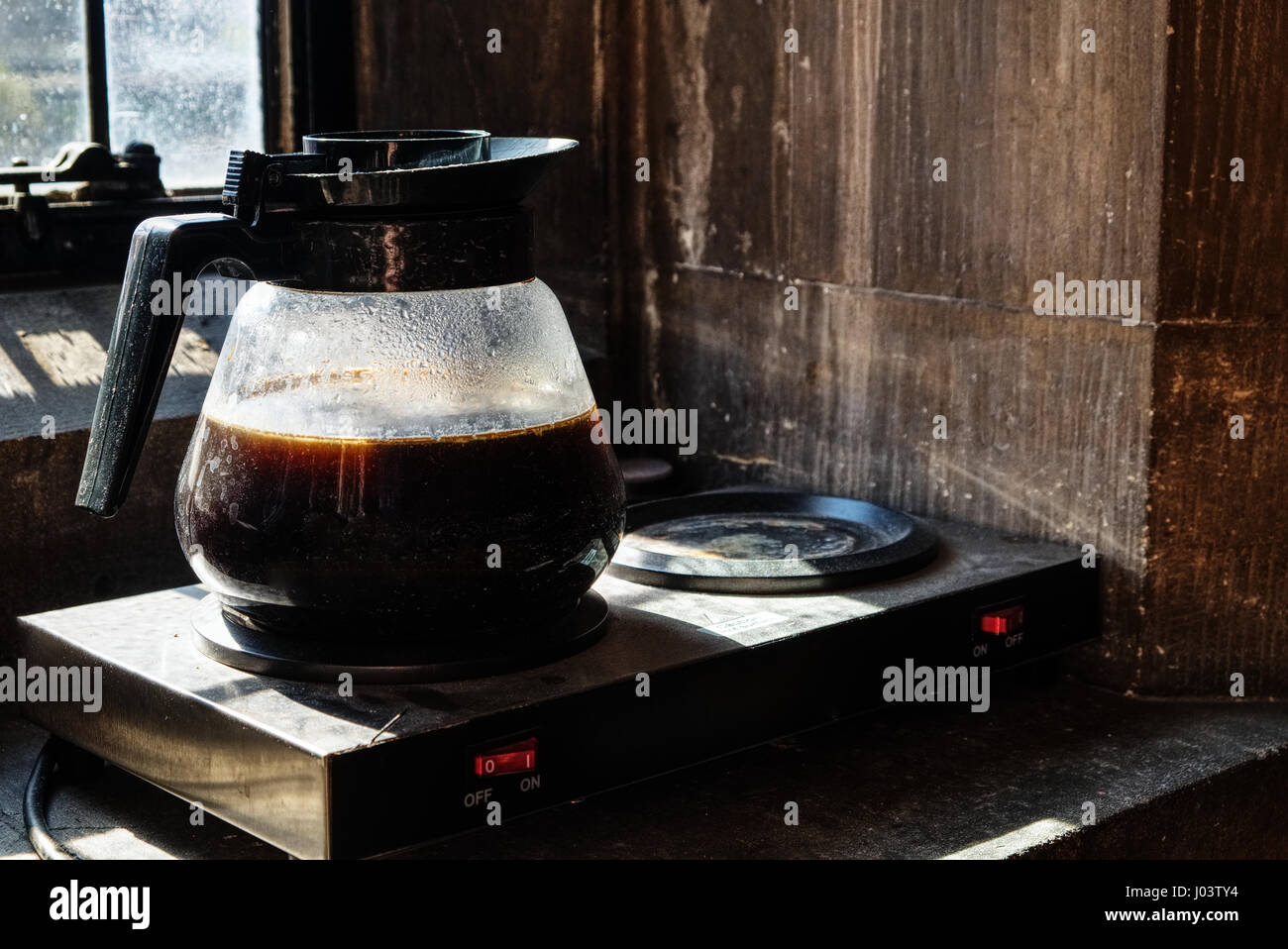 A pot of filter coffee, left to stew for too long. Yuk. Stock Photo