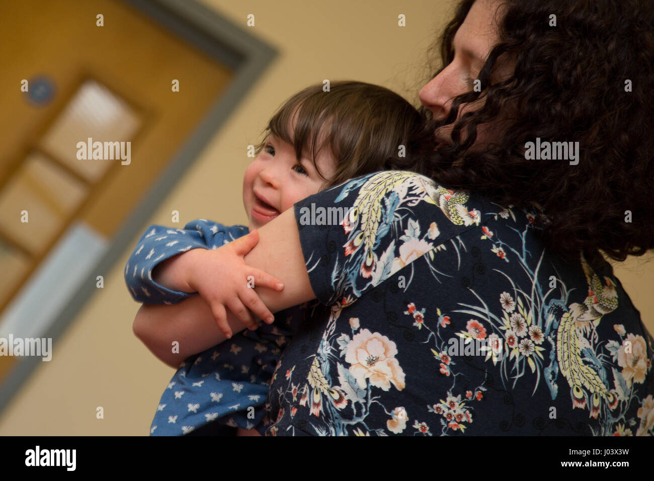 Toddler with downs syndrome Stock Photo