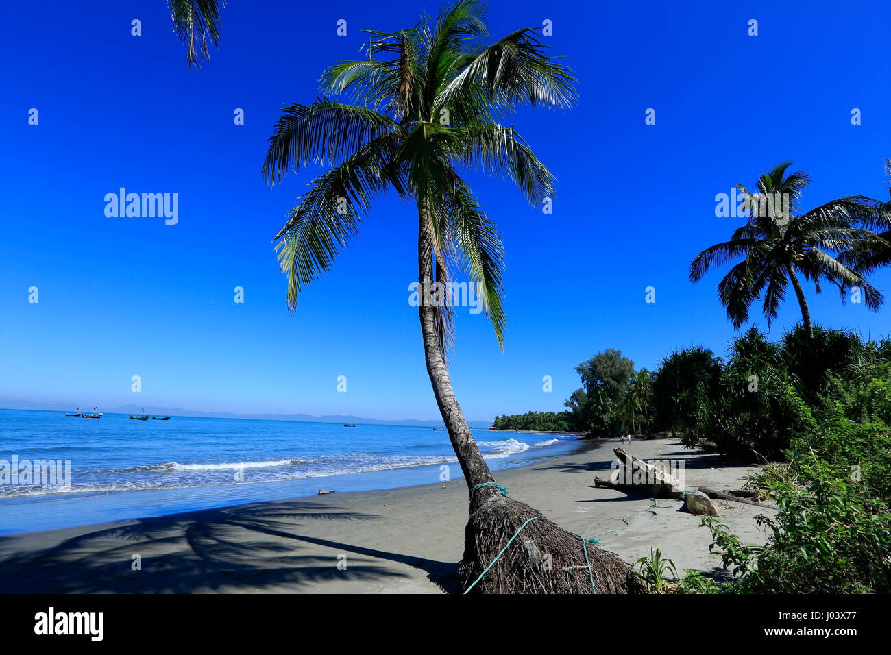 The Saint Martin's Island, locally known as Narikel Jinjira. Teknaf, Cox's Bazar, Bangladesh. Stock Photo