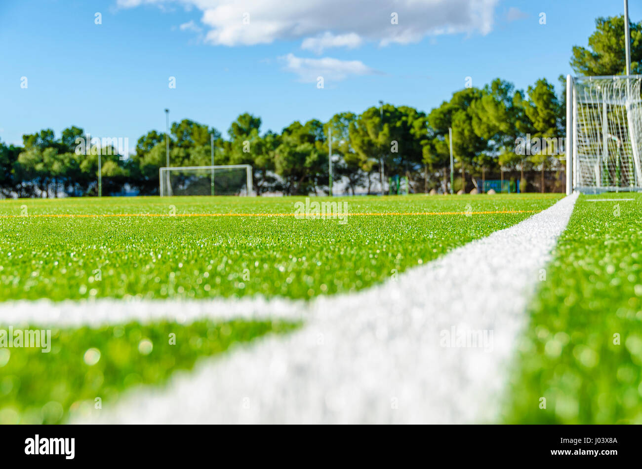 campo de futbol de cesped artificial Stock Photo