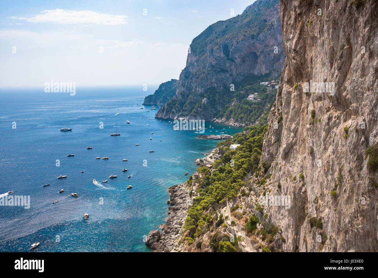Boats at the Marina Piccola on Capri Island, Italy Stock Photo