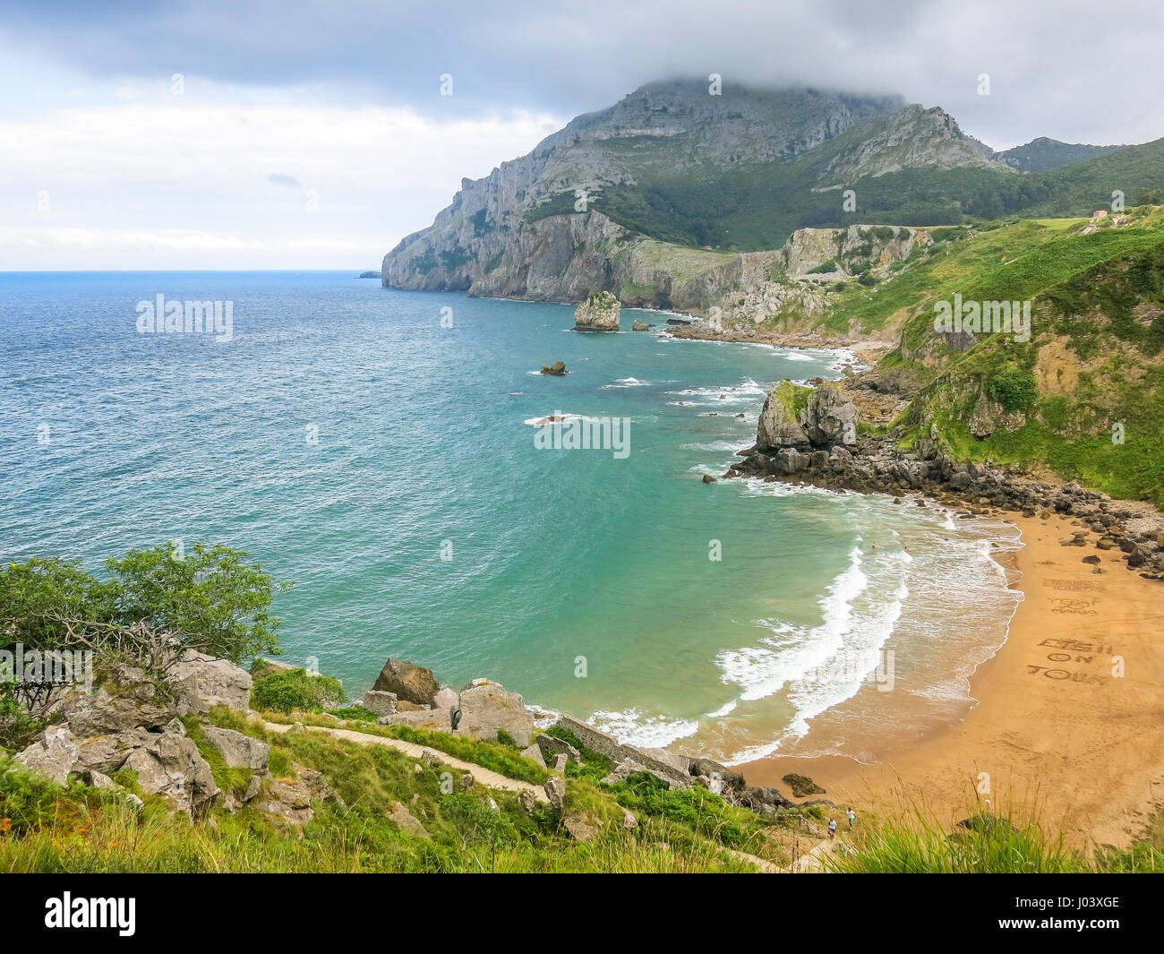 Scenic Coastal View Near Laredo Cantabria Northern Spain Stock Photo 