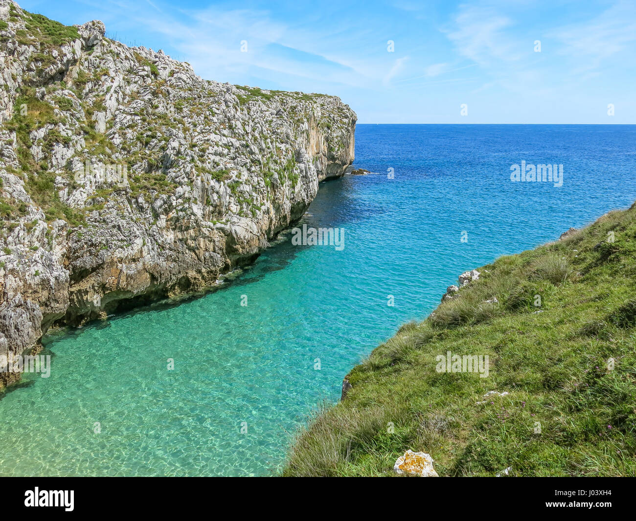 Scenic coastline at Cabo de Mar, between Llanes and Ribadesella, Asturias, northern Spain Stock Photo