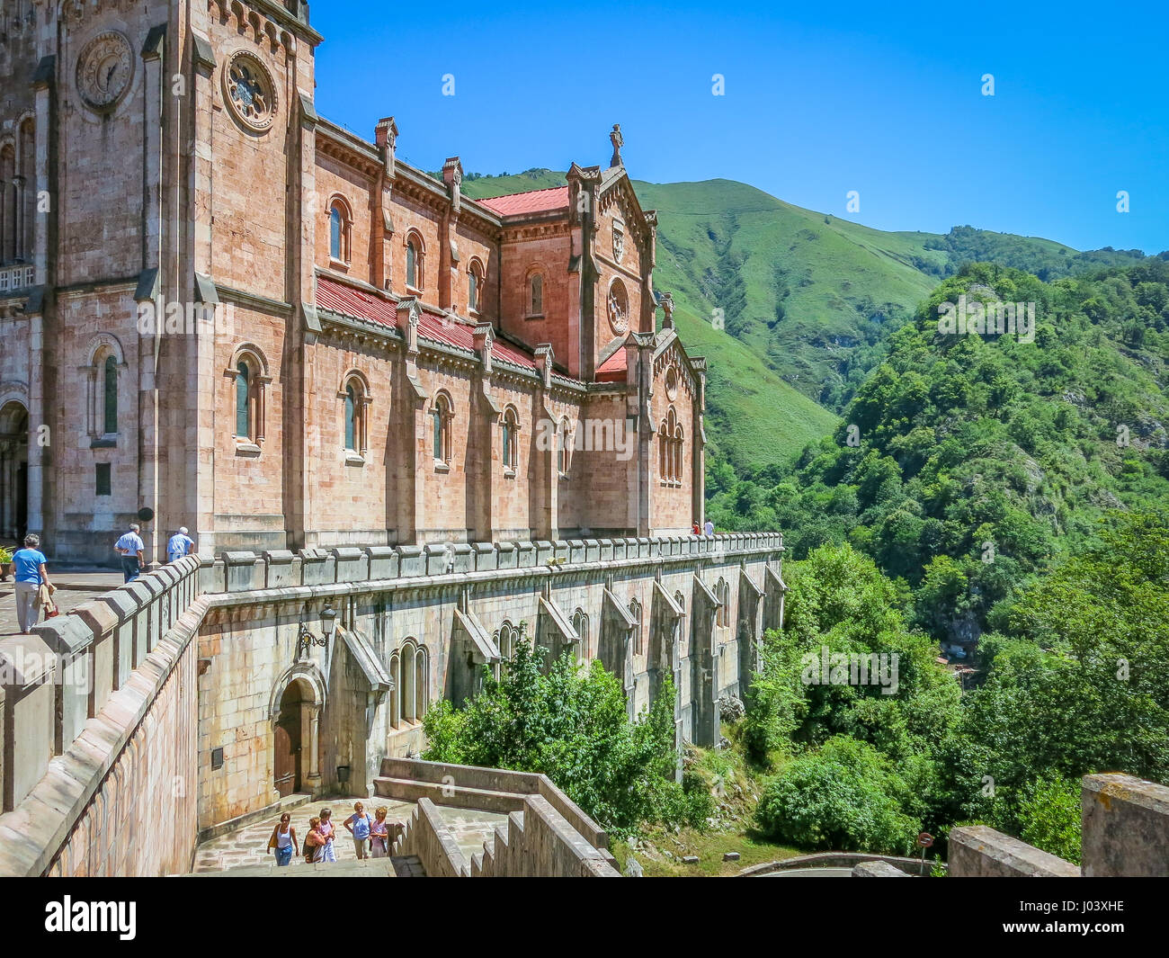 Scenic view of Our Lady of Covadonga, Cangas de Onis, Asturias Stock
