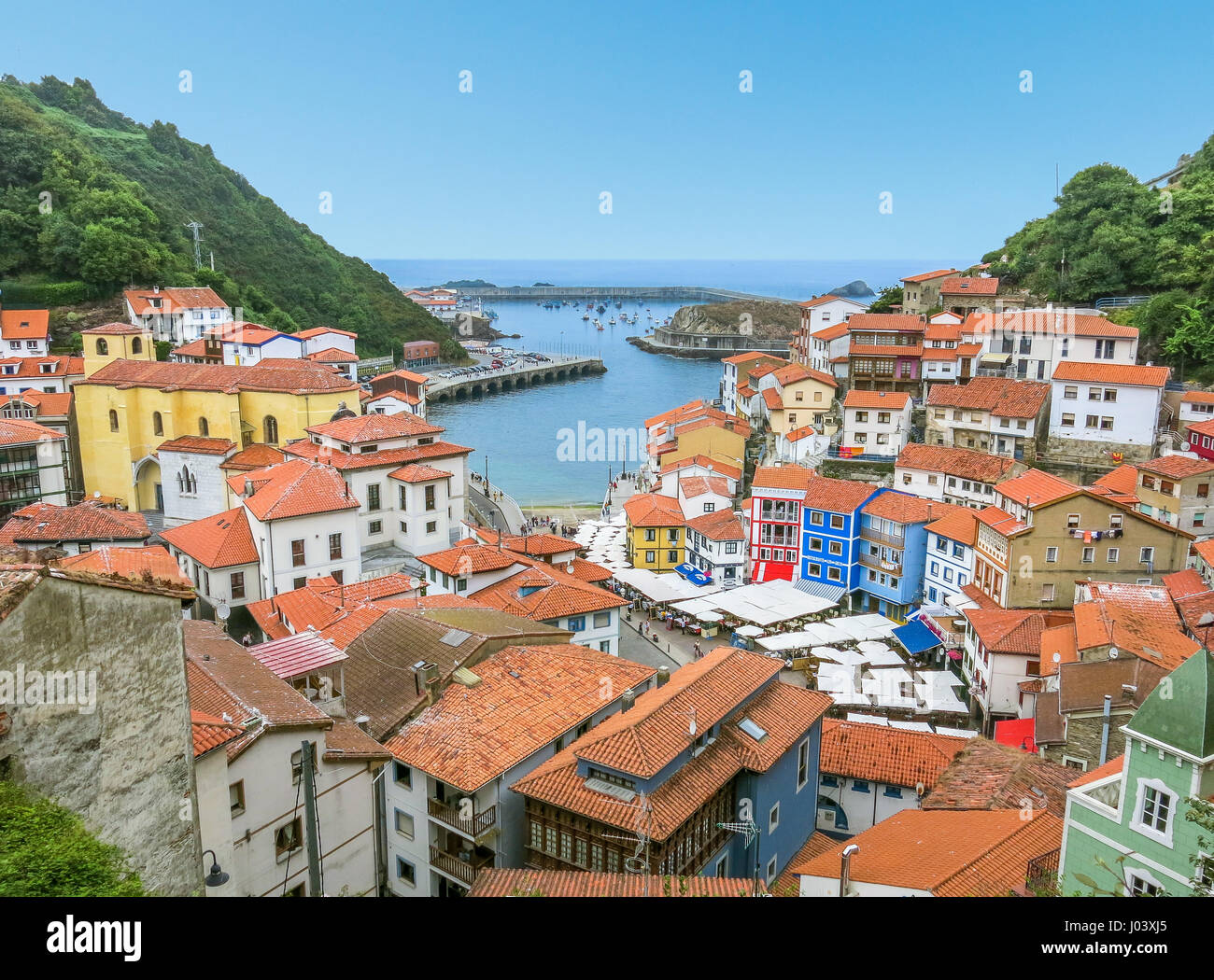 Cudillero in a summer afternoon, Asturias, northern Spain Stock Photo