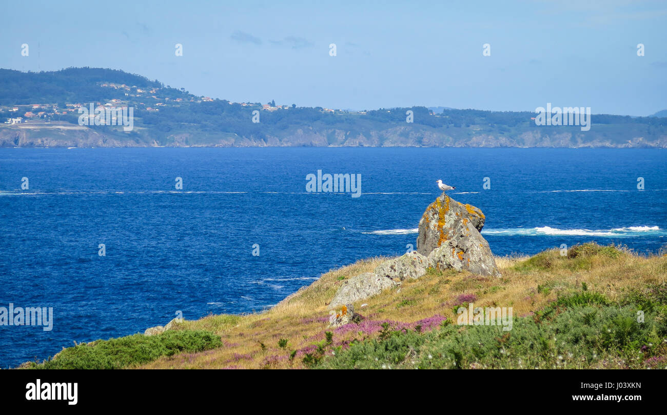 Scenic seascape at Seixo Branco, near Oleiros, A Coruna Province, Galicia Stock Photo