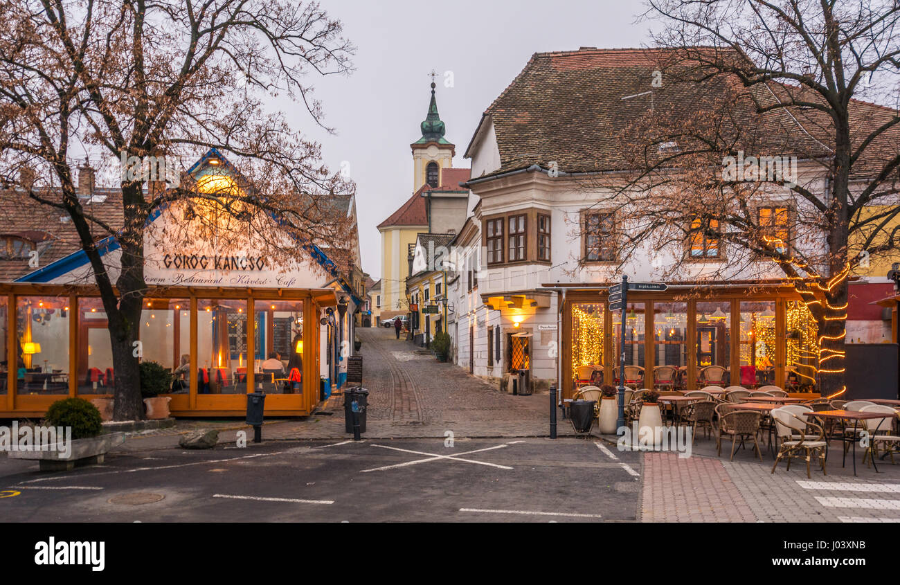 Szentendre in Christmas, small town along the Danube near Budapest Stock Photo