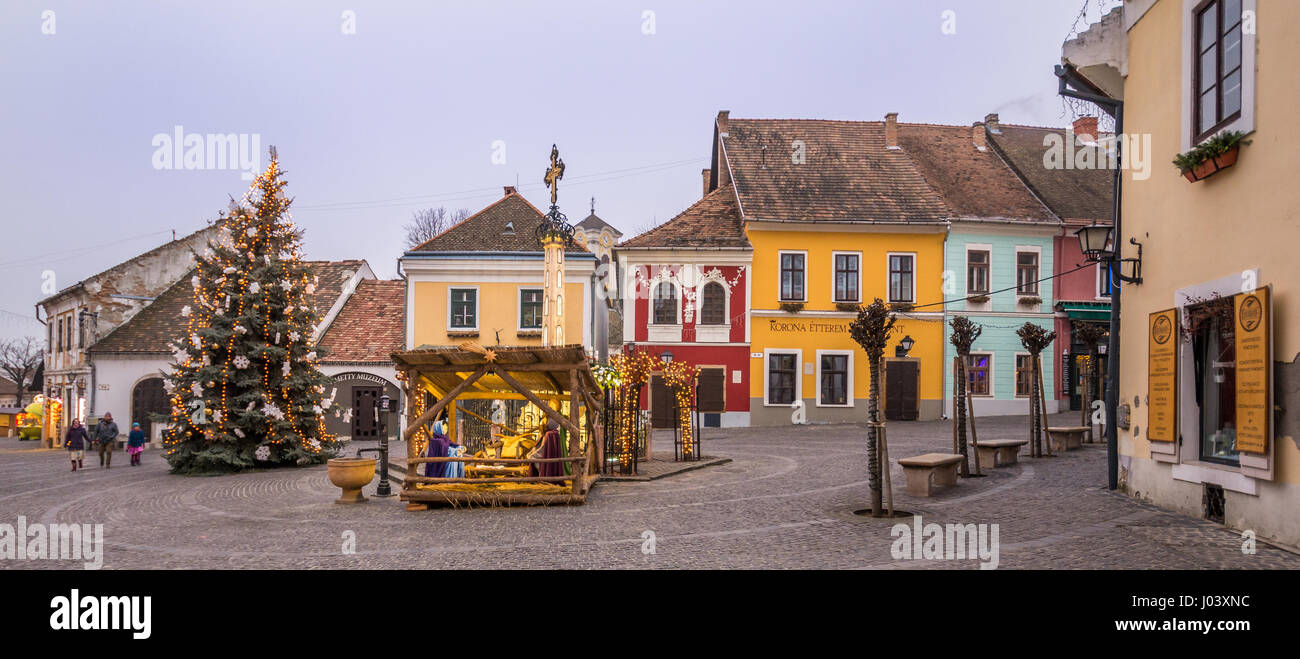 Szentendre in Christmas, small town along the Danube near Budapest Stock Photo