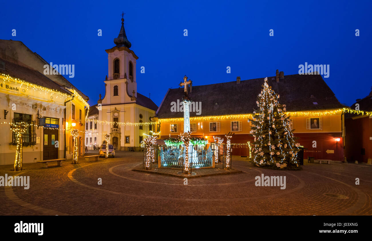 Szentendre in Christmas, small town along the Danube near Budapest Stock Photo