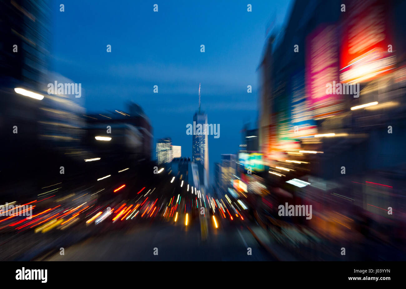 Abstract blurred night lights background of a busy street scene and the ...
