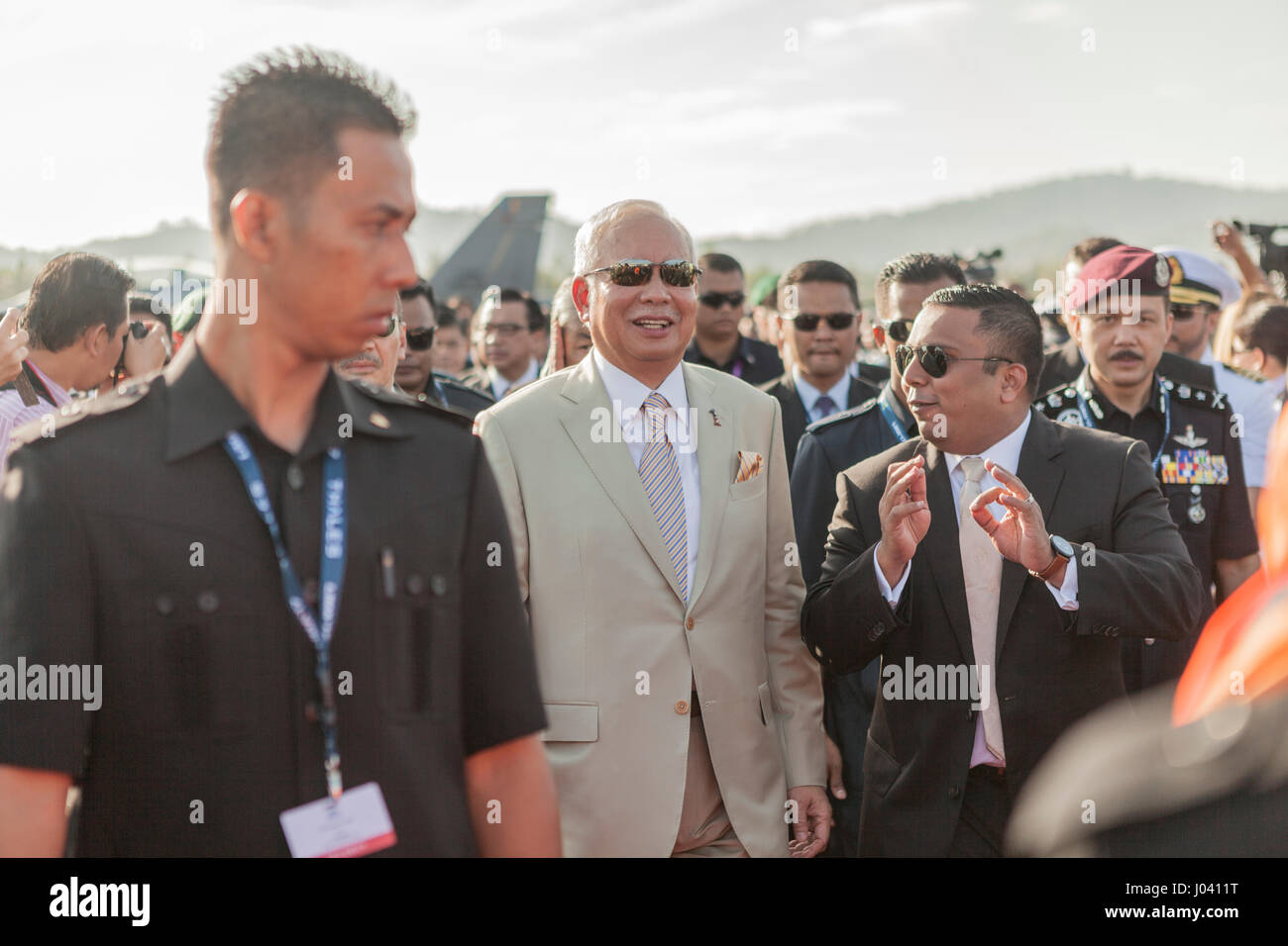 Najib Razak, Malaysia's Prime Minister, at the Langkawi International Maritime and Aerospace (LIMA) Exhibition 2017 Stock Photo