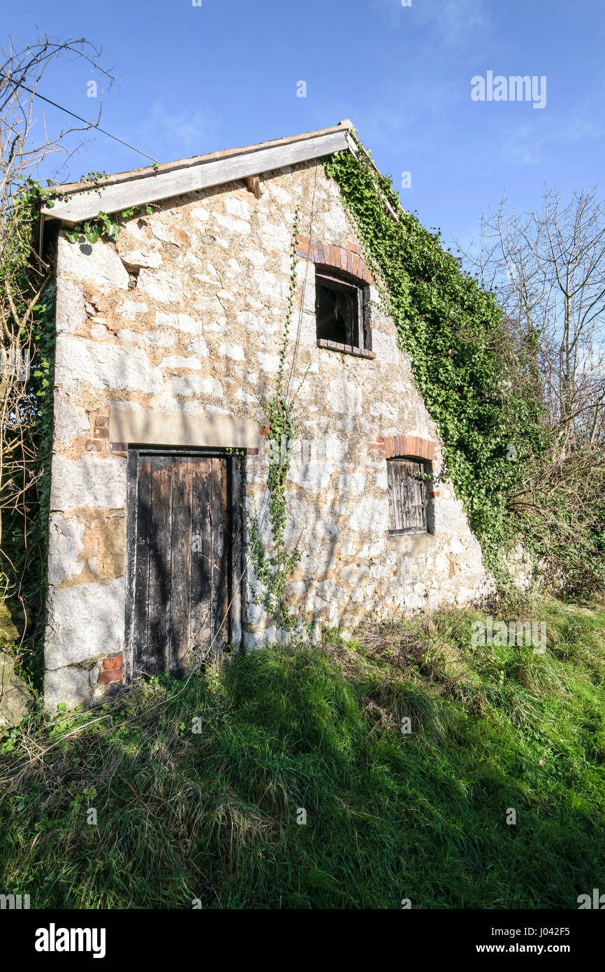 Old Welsh farmhouse outbuilding/storage barn. Stock Photo