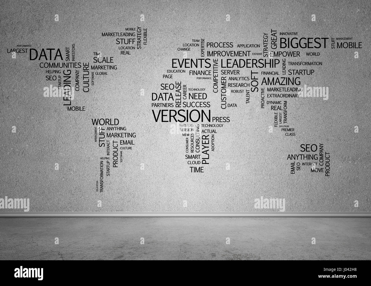 World map in typography Stock Photo