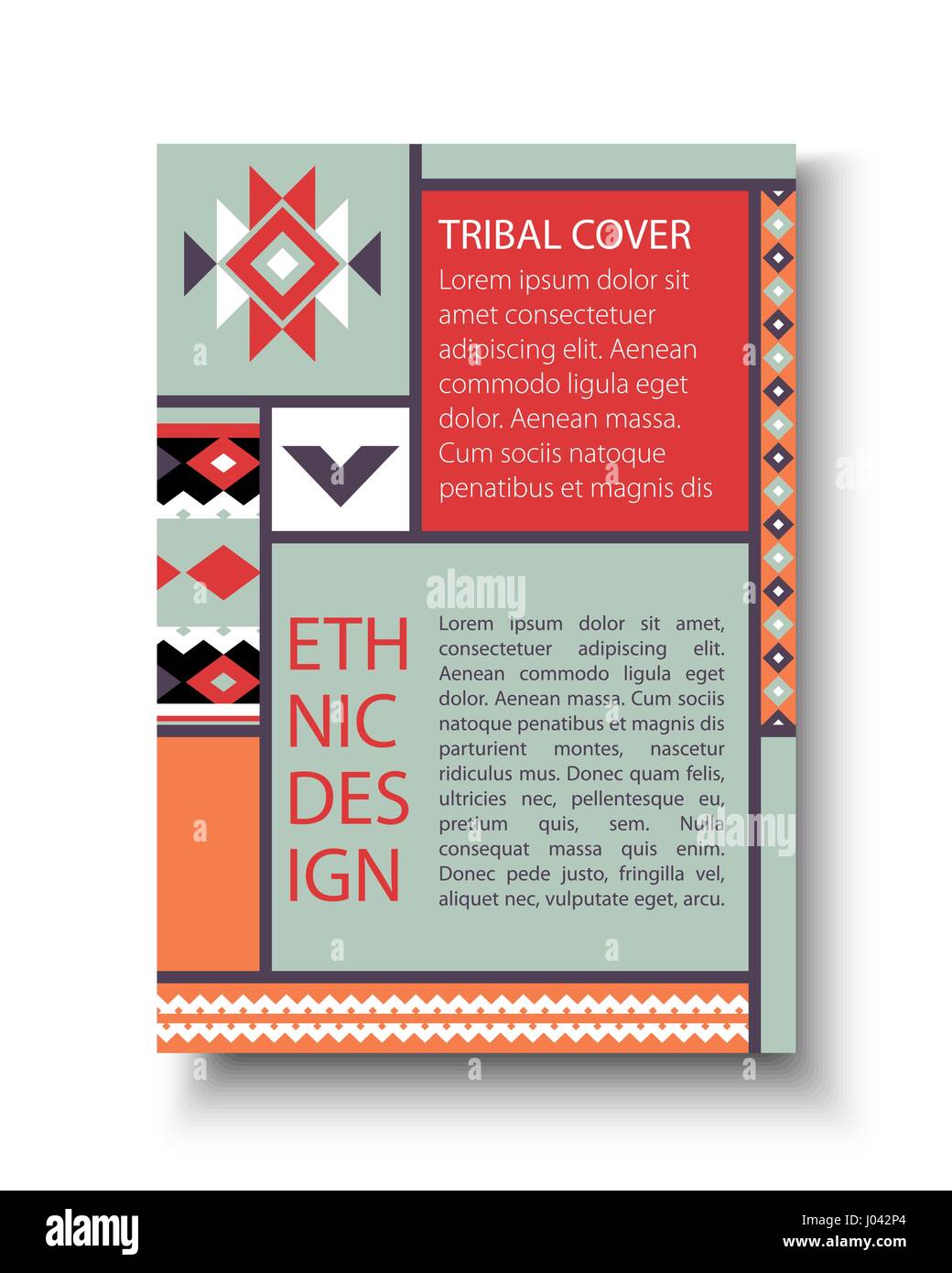 Tribal ethic colorful brochure flyer Stock Vector