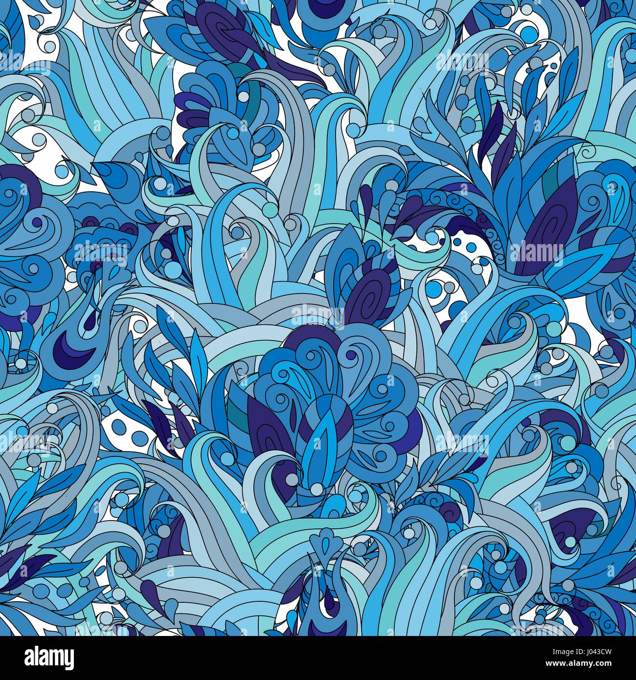 Seamless pattern background with abstract ornaments. Hand draw ...