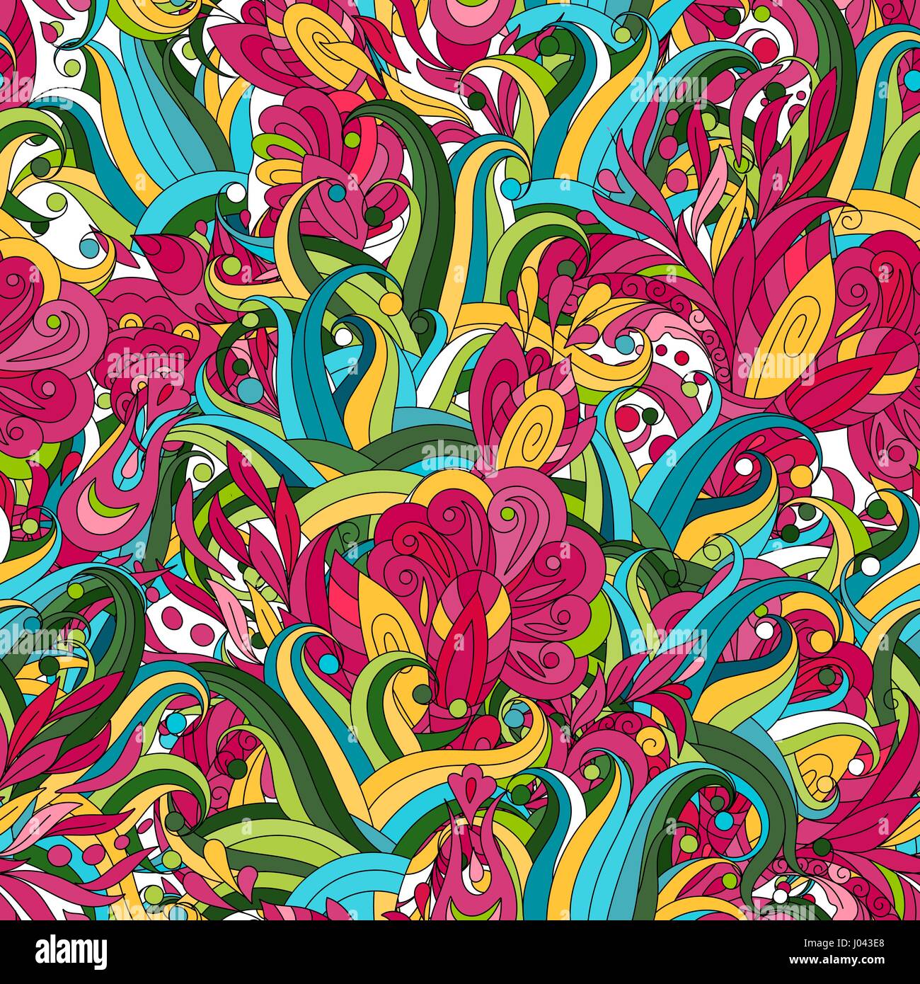 Seamless pattern background with abstract ornaments. Hand draw ...