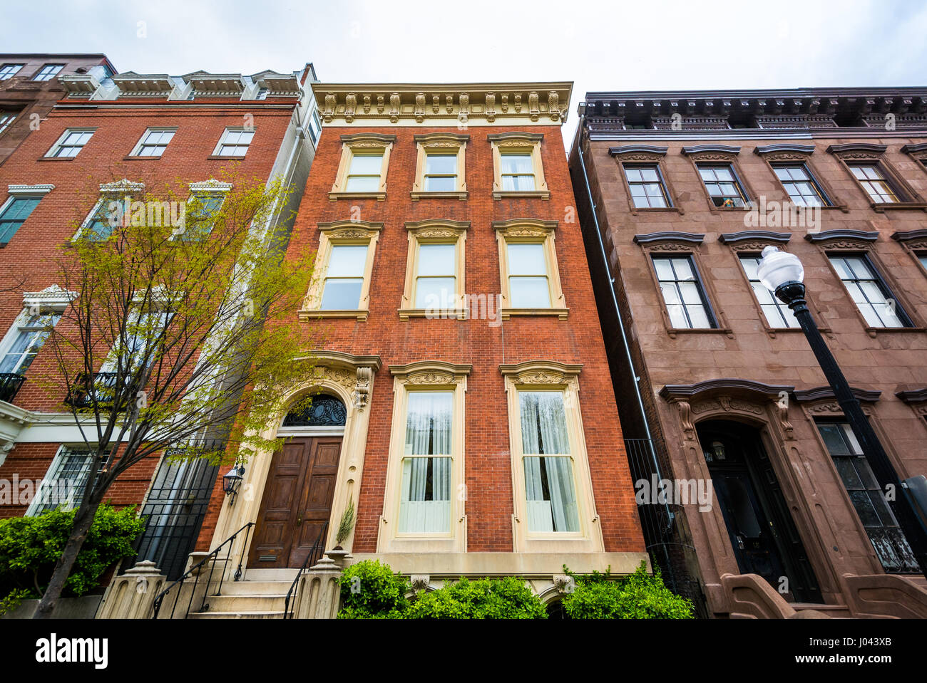 Row houses on Mount Vernon Place in Mount Vernon, Baltimore, Maryland