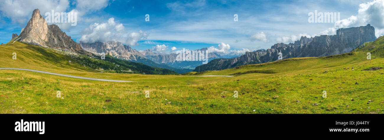 Dolomites, mountain ranges at Giau Pass Stock Photo