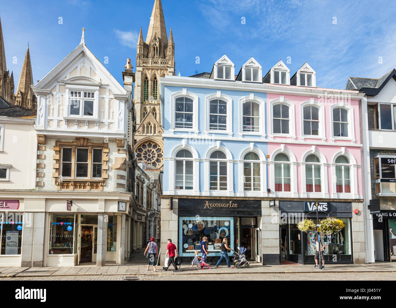 truro cornwall georgian shops and cathedral city of truro cornwall west country england uk gb europe Stock Photo