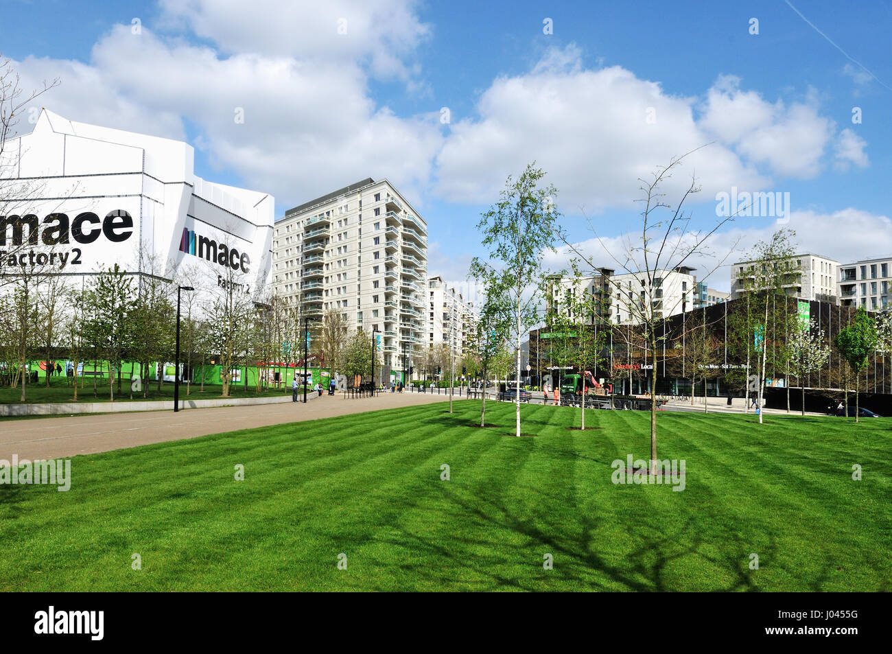 Apartment buildings at East Village, Stratford, East London UK Stock