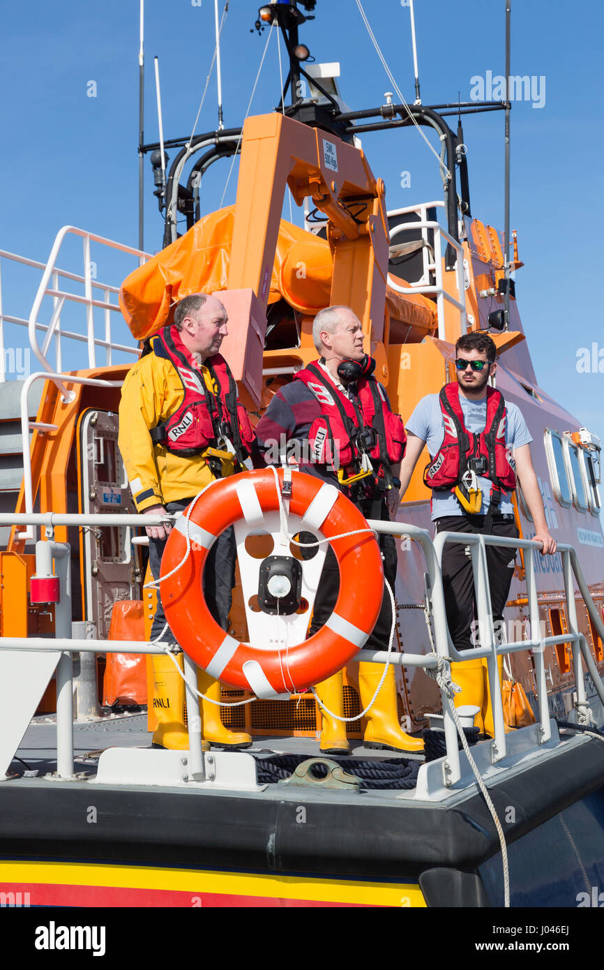 RNLI lifeboat and crew, Valentia Island, County Kerry Ireland Stock Photo