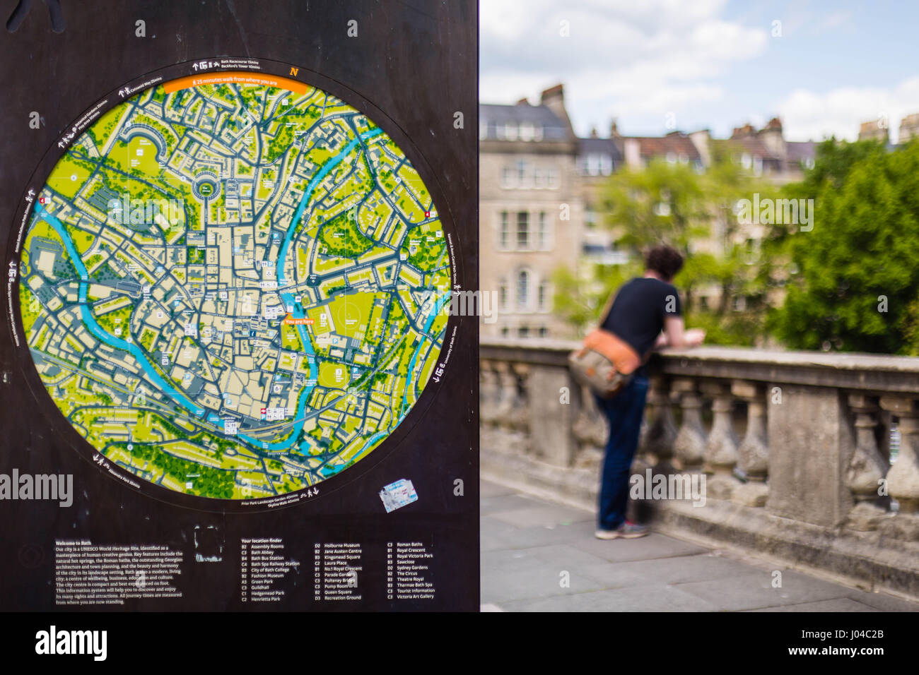 Tourist Town Map of Bath, Somerset, England, UK Stock Photo Alamy
