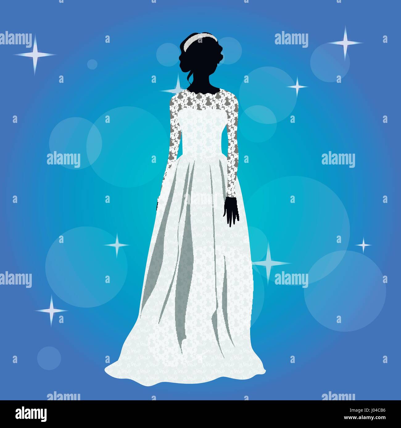 Beautiful young girl in a wedding dress Stock Vector Image & Art - Alamy