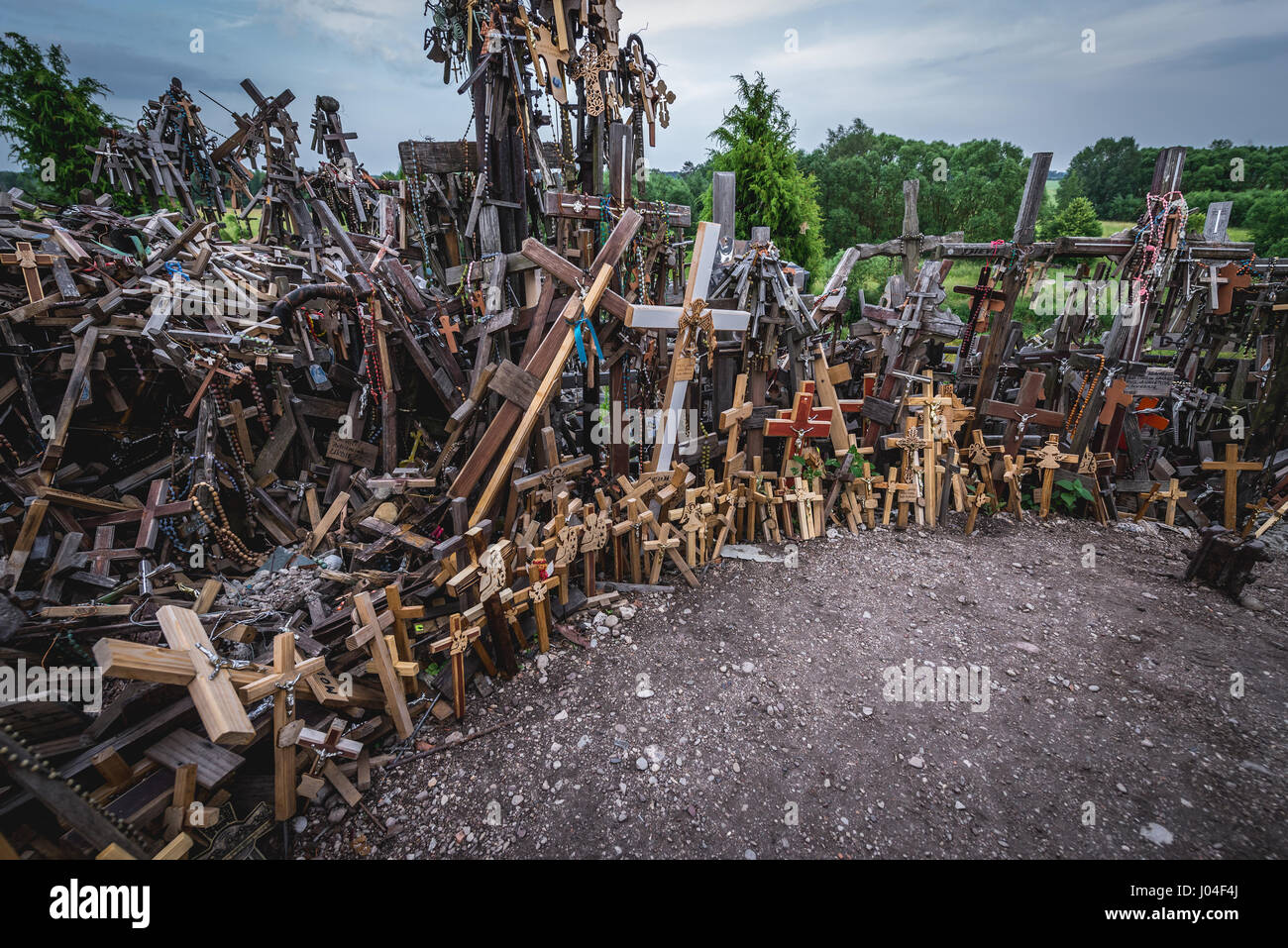 Hill of Crosses in Lithuania Stock Photo