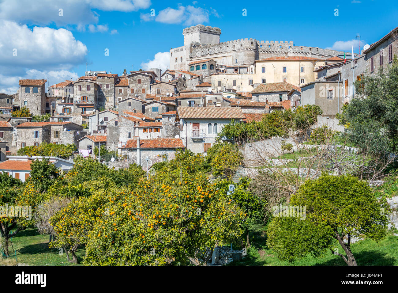 Scenic sight in Sermoneta, medieval village in Latina Province, Italy Stock Photo