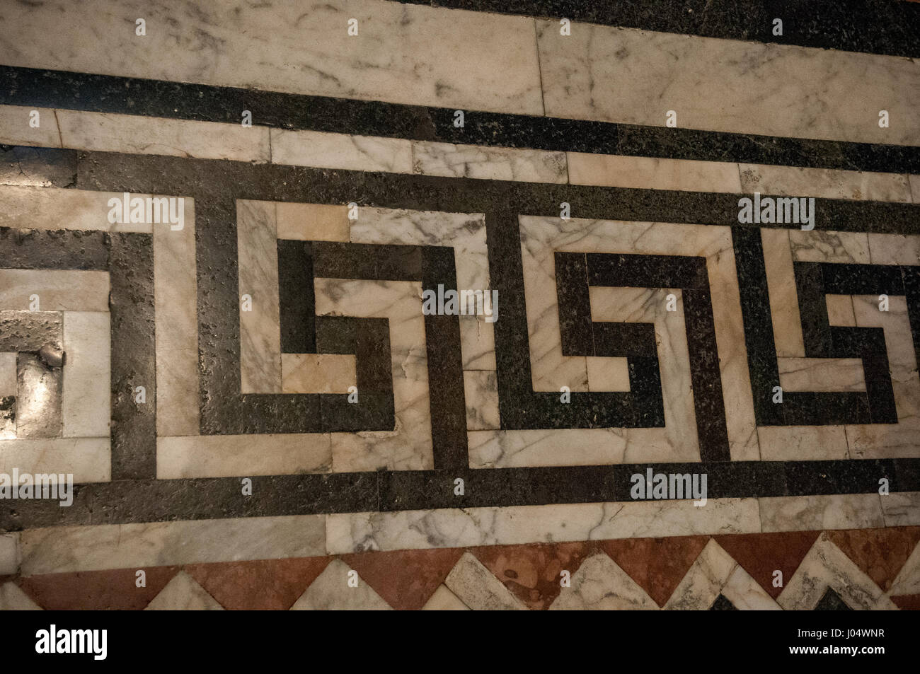 Marble tile in Italian Cathedral Stock Photo