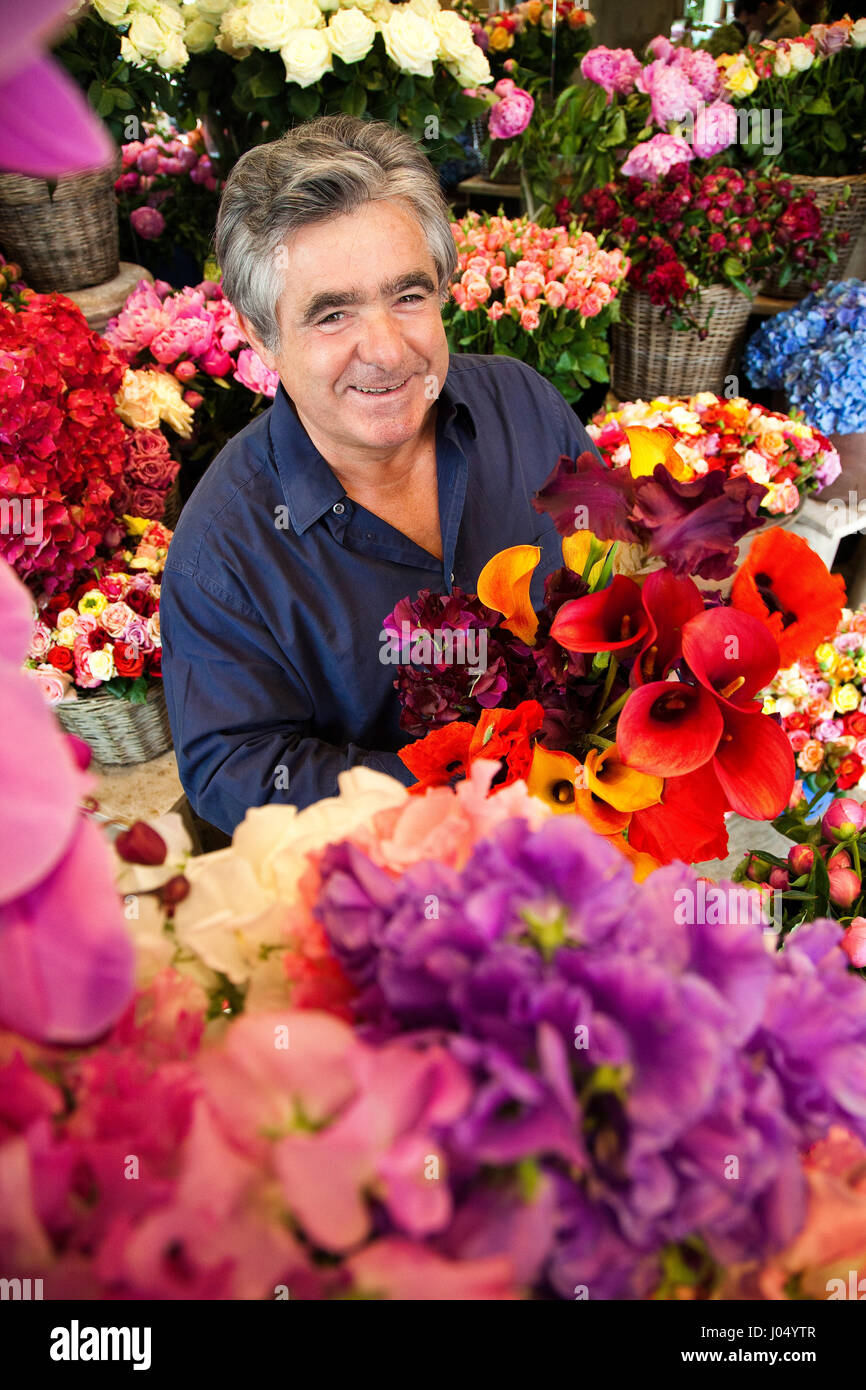 Portrait de Henri Moulie, fleuriste et decorateur floral 31/05/2010  ©Philippe MATSAS/Opale Stock Photo - Alamy