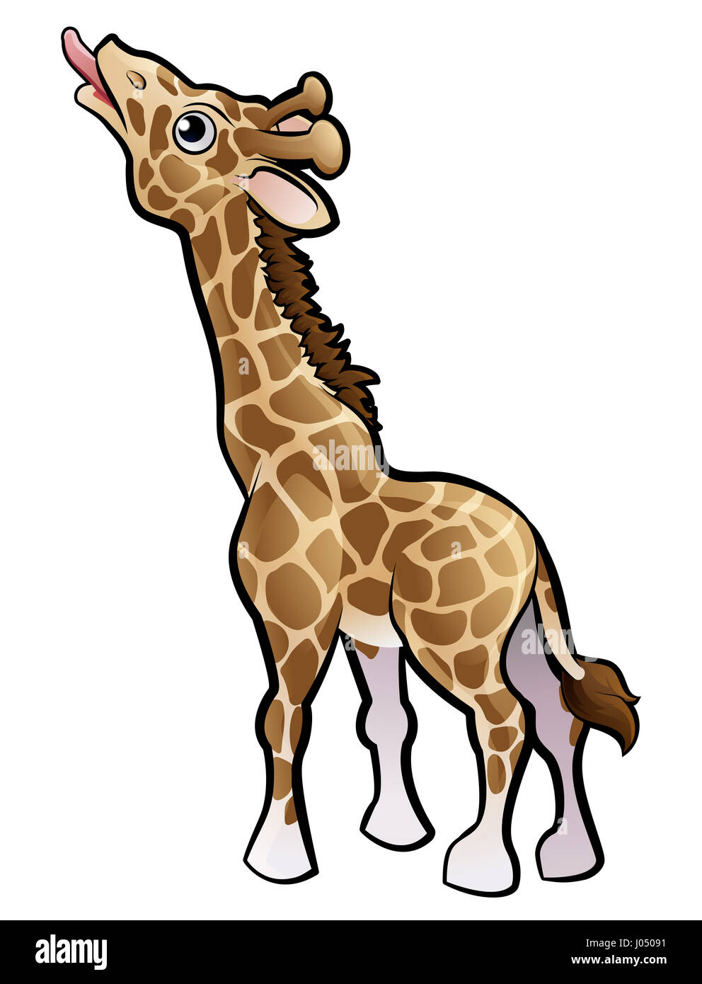 A giraffe safari animals cartoon character Stock Photo