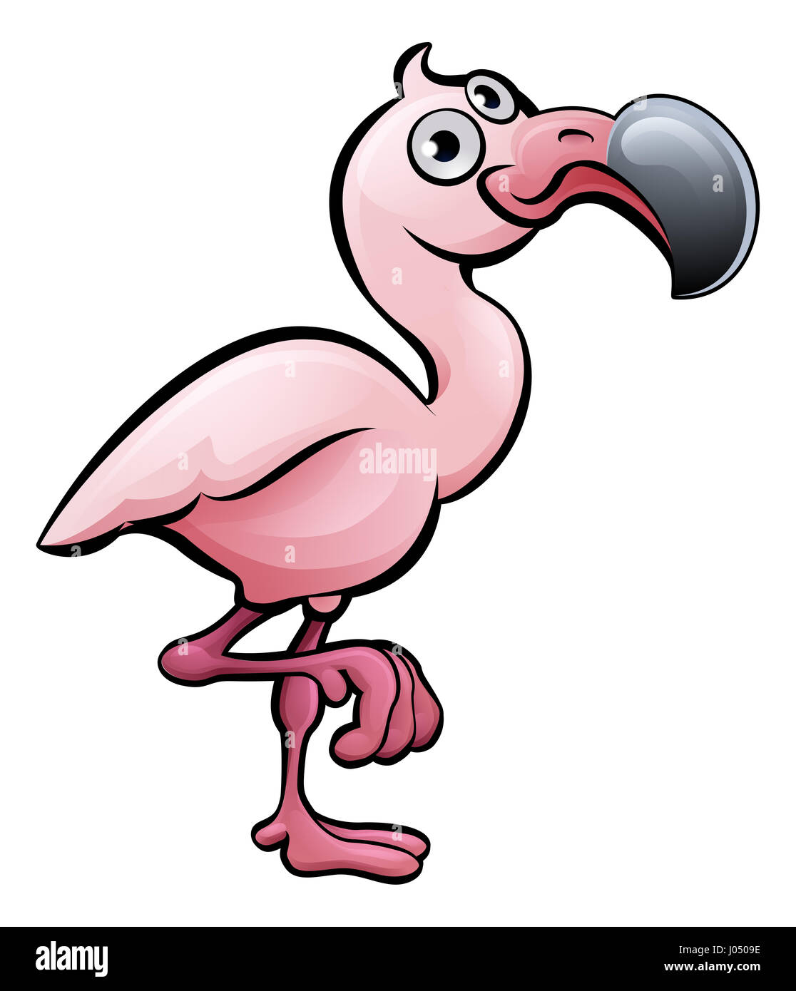 A flamingo bird safari animals cartoon character Stock Photo