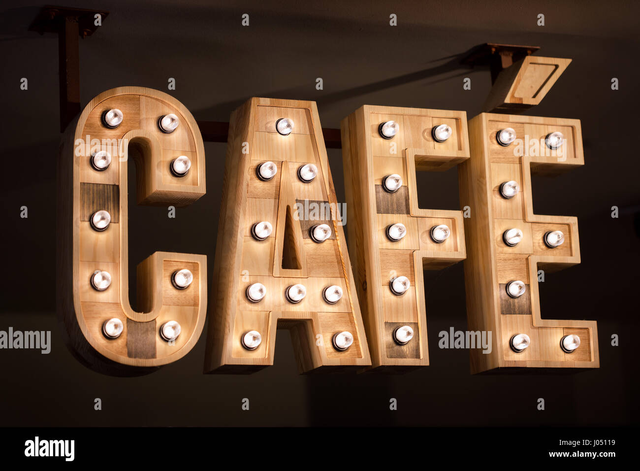 Old Wooden Cafe Sign Stock Photo Alamy
