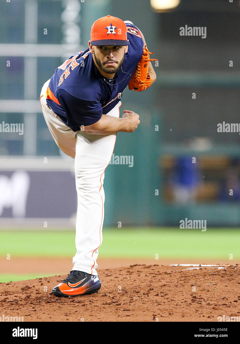 Houston Astros starting pitcher Lance McCullers Jr. displays his