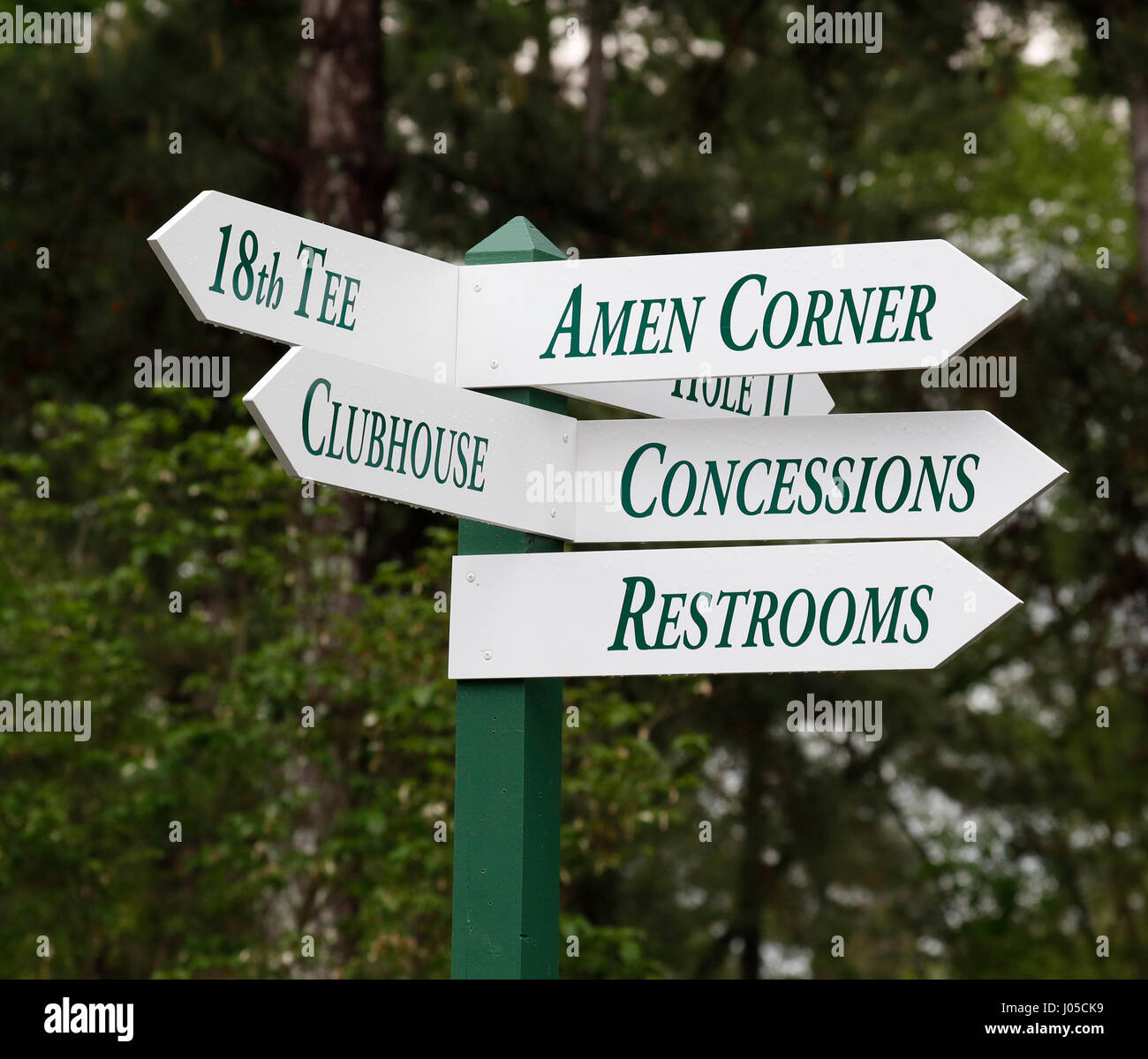 April 3rd 2017, Augusta, USA; Signs on display give patrons