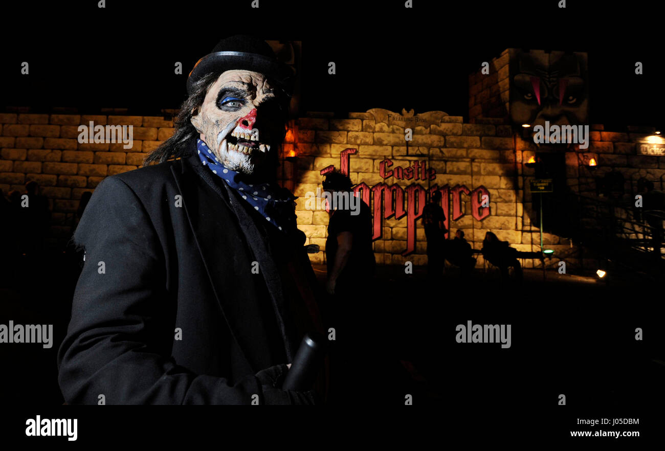 Las Vegas, Nevada, USA. 12th Oct, 2012. One of the costumed characters mingles in the crowd at the Freakling Bros. Trilogy of Terror haunted houses Friday, October 12, 2012, in Las Vegas, Nevada. Credit: David Becker/ZUMA Wire/Alamy Live News Stock Photo