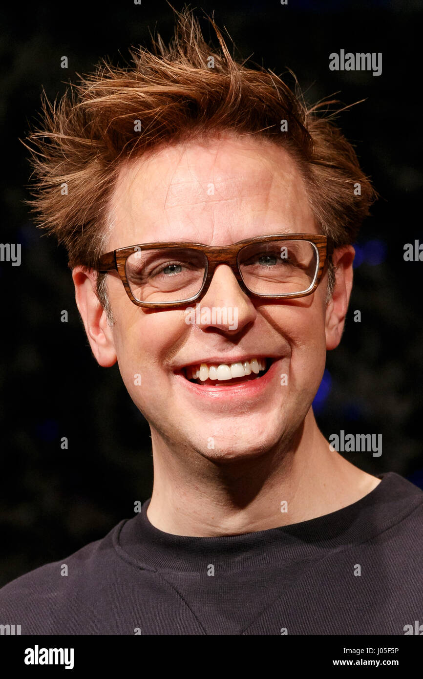 Tokyo, Japan. 11th April, 2017. Director James Gunn attends a press conference for their film Guardians of the Galaxy Vol. 2 on April 11, 2017, Tokyo, Japan. The cast members attended a press conference the day after kicking off the Galaxy Carpet Event's world tour in Tokyo. The film will be released on May 12 in Japan. Credit: Rodrigo Reyes Marin/AFLO/Alamy Live News Stock Photo