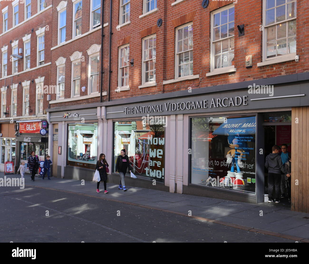 Exterior of National Video game arcade Nottingham UK April 2017 Stock