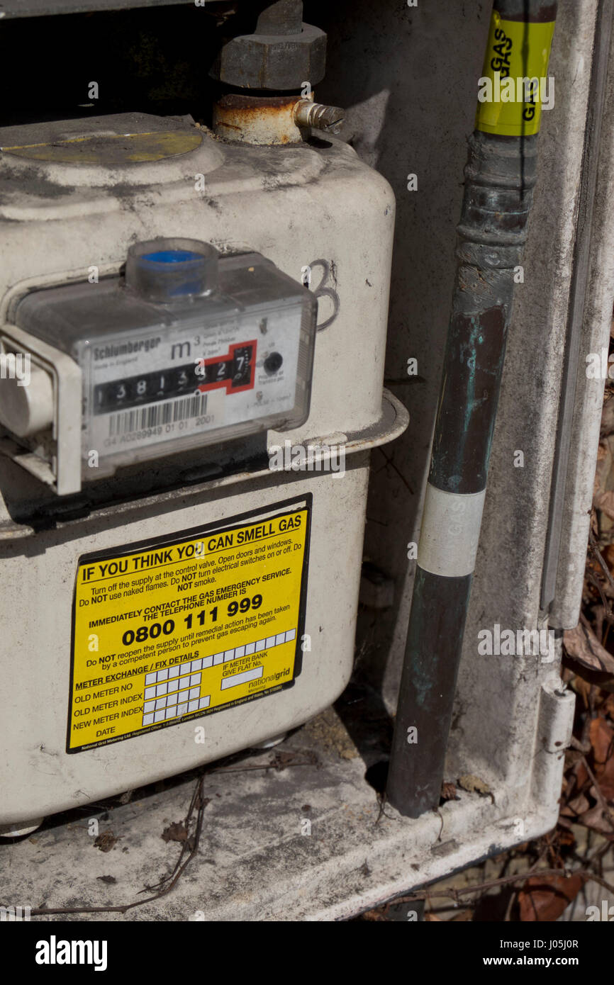 Old gas meter outdoors in a street in London,UK Stock Photo Alamy