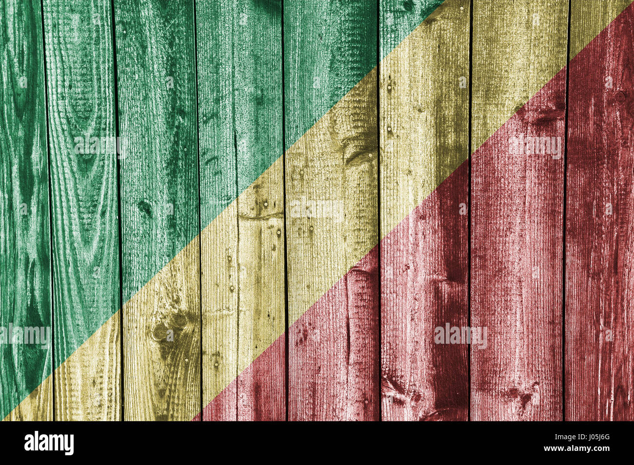 Flag of the Congo on weathered wood Stock Photo - Alamy