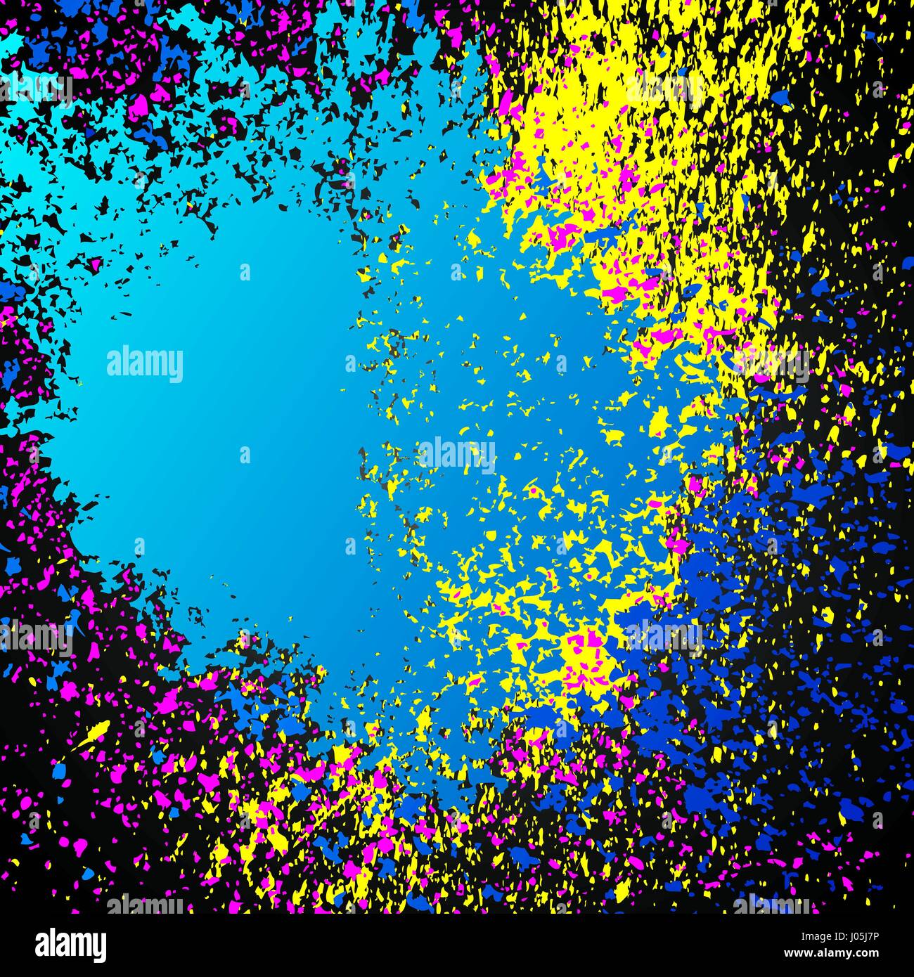 Colorful acrylic explosion paint splatter vector. Small drops, spots
